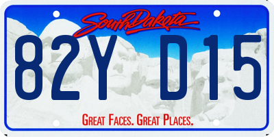 SD license plate 82YD15