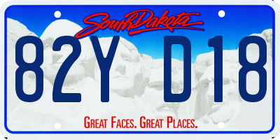 SD license plate 82YD18