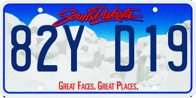 SD license plate 82YD19