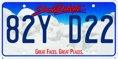 SD license plate 82YD22