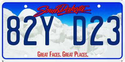 SD license plate 82YD23