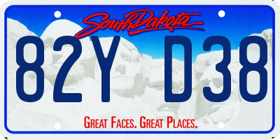 SD license plate 82YD38