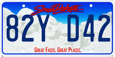 SD license plate 82YD42