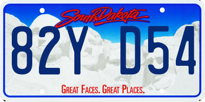 SD license plate 82YD54