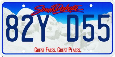 SD license plate 82YD55