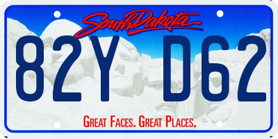 SD license plate 82YD62