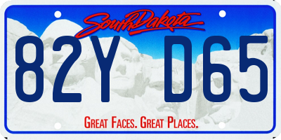 SD license plate 82YD65