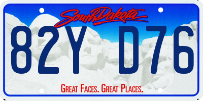 SD license plate 82YD76