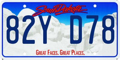 SD license plate 82YD78