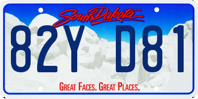SD license plate 82YD81