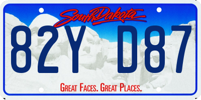 SD license plate 82YD87