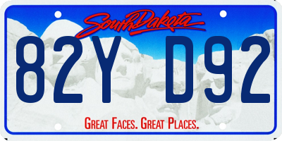 SD license plate 82YD92