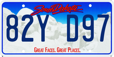 SD license plate 82YD97
