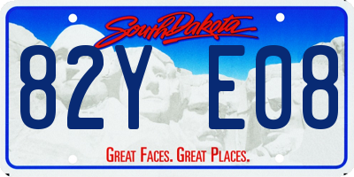 SD license plate 82YE08