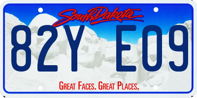 SD license plate 82YE09