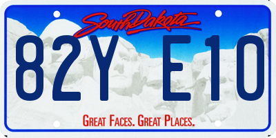 SD license plate 82YE10