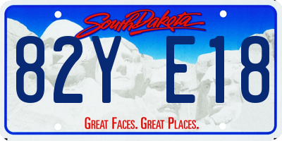 SD license plate 82YE18