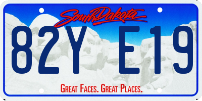 SD license plate 82YE19