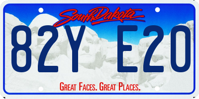SD license plate 82YE20