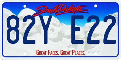 SD license plate 82YE22