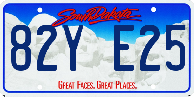SD license plate 82YE25