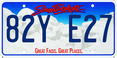SD license plate 82YE27
