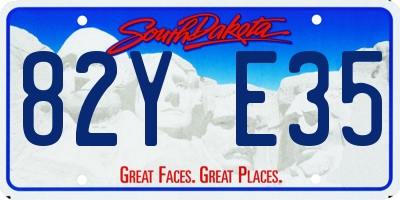 SD license plate 82YE35