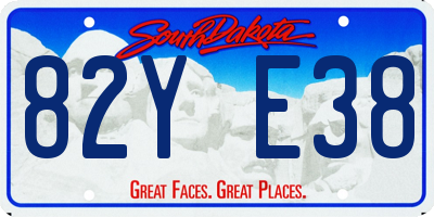 SD license plate 82YE38