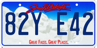SD license plate 82YE42