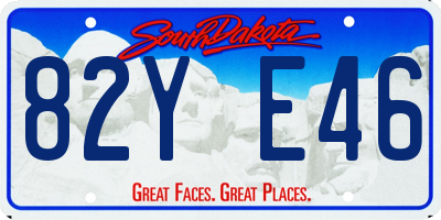 SD license plate 82YE46