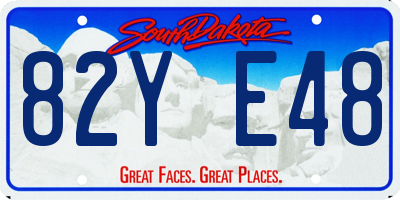 SD license plate 82YE48