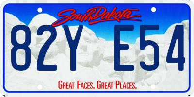 SD license plate 82YE54