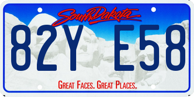 SD license plate 82YE58