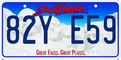 SD license plate 82YE59