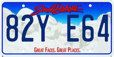 SD license plate 82YE64