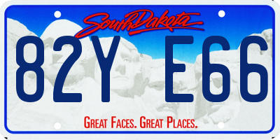 SD license plate 82YE66