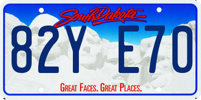 SD license plate 82YE70