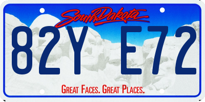 SD license plate 82YE72