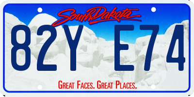 SD license plate 82YE74