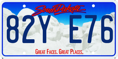 SD license plate 82YE76