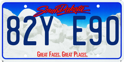 SD license plate 82YE90
