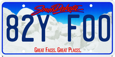SD license plate 82YF00