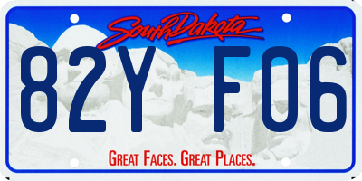 SD license plate 82YF06