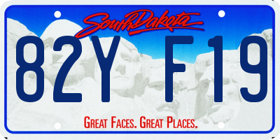 SD license plate 82YF19