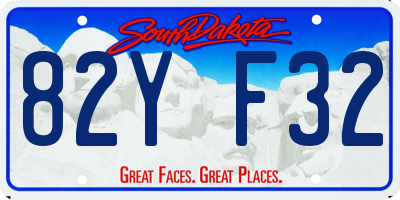SD license plate 82YF32