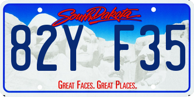 SD license plate 82YF35