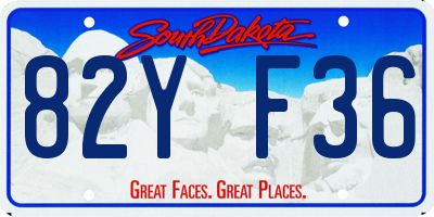 SD license plate 82YF36