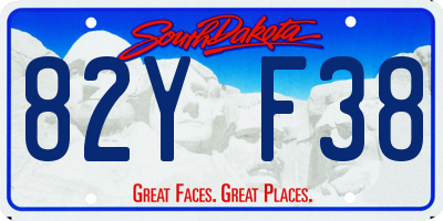 SD license plate 82YF38