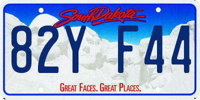 SD license plate 82YF44