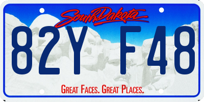 SD license plate 82YF48